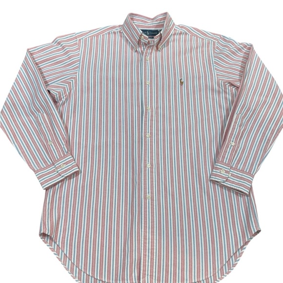 Ralph Lauren White and Blue Casual Button Down Shirt - Picture 1 of 6